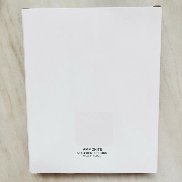 Set /4 GINKGO Ammonite Demitasse Spoons Stainless 18/10 Spiral Tip Glossy - Picture 8 of 8